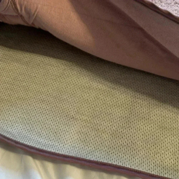 Abercrombie & Fitch Sherpa Half-Zip Satin Trim Sweatshirt in Mauve size small - Picture 5 of 8